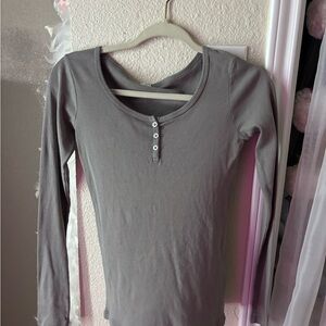 Brandy Melville Gray Button Down Shirt